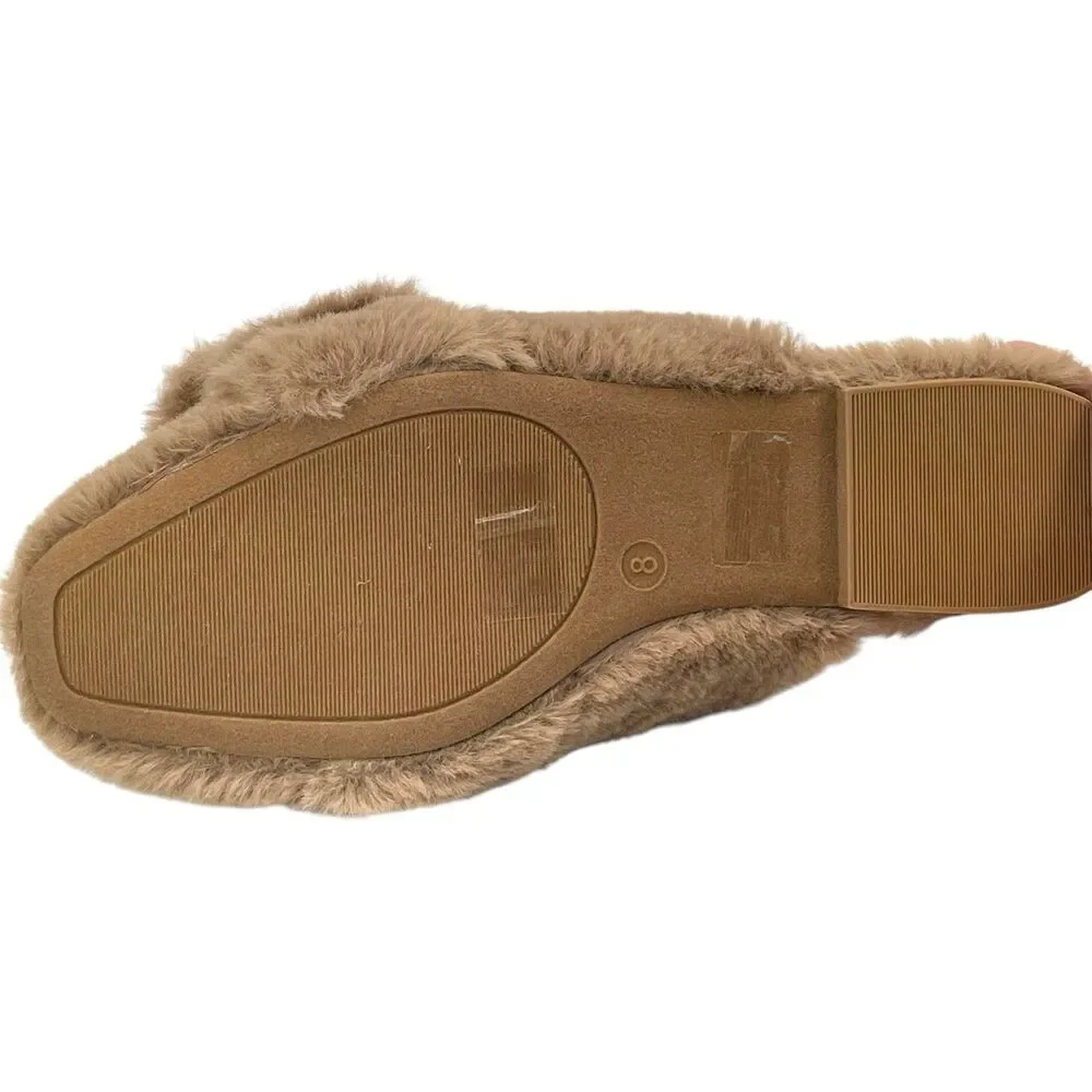 NEW Journee Collection Women's Faux Fur Sereena Slipper Tan Size 8 - Picture 8 of 8
